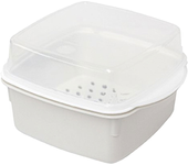 Steamer Pot Microwave Vegetable Box Food Household Double Layer Heating Oven White Steamed Holder