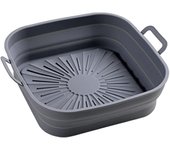 Bandeja para hornear de silicona para alimentos Air Fryer reutilizable, gris