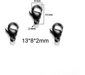 25Pcs Stainless Steel Gold Black Lobster Clasps Jewelry Findings DIY Necklace Bracelet Making Accessories 9/10/11/12/13/15MM