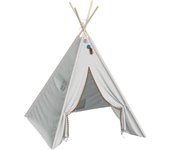 Tipi Infantil Blanco Wapi 120 cm - Enrollable y portátil, en Poliéster y Algodón Tienda Campaña Infantil