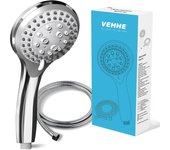 Alcachofa Ducha con Manguera 1,5 m, Boquilla de ducha cromo que aumenta la presión Spray con 5 modos Baño de ahorro de agua