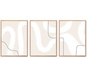 Set de 3 cuadros calidad premium con marco de madera - 30x40 cm o 50x70 cm - POSTER LAB