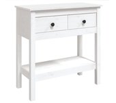 vidaXL Mesa consola madera maciza de pino 75x35x75 cm Natural, Blanco, Marrón miel Mesa de sofá Mesa de Entrada para Salón Consola de Entrada Mueble Recibidor Mesita Mesa auxiliar Salon
