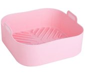21cm Silicone Air Fryers Oven Baking Tray Pizza Fried Chicken Airfryer Reusable Basket Mat Non-Stick Square Air Fryer Pan