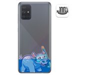 Tumundosmartphone Funda Gel Transparente para Samsung Galaxy A71 diseño Hipo Dibujos