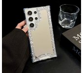 Glitter Diamond Make Up Mirror Phone Case for Samsung Galaxy Note20 S22 S23 S24 Ultra S25 Plus S24FE Anti-drop Girly Bling Cover