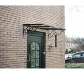 Vente-unique - Marquesina de puerta de aluminio con pendiente L140 x l80 cm - AMBAN