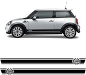 Pegatinas para coche franjas laterales estilo MINI Cooper Retro compatibles con Mini Cooper