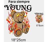 2PCS Cute Cartoon Bear Ironing Hot Transfer Stickers for Clothes, Vinyl Hot Stickers Fashion New DIY Clothes Hat Stickers