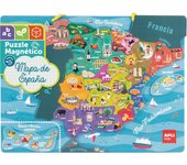 Puzle Magnético APLI Kids Mapa de España Juego Educativo con 50 Imanes para Aprender la Geografía de España