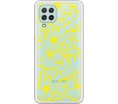 Funda compatible con Samsung Galaxy A22 4G - Flores Contorno Amarillo