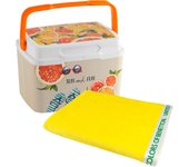 Nevera life story 5 litros hello summer + toalla de playa 90x160cm 380gsm velour 100%algodon amarillo