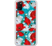 Funda compatible con Samsung Galaxy M21 - M30S  - Patron flores blancas y rojas