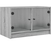 vidaXL Mueble de TV con puertas de vidrio 68x37x42 cm, Mueble de Salon, Mueble TV, Mueble TV salon, Mesa de TV, Mueble tele