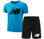 Men's casual fashion summer mesh suit men's quick-drying breathable sports suit short-sleeved T-shirt suit men's jogging suit
