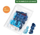 20/60/160PCS T-Tap Quick Splice Wire Connectors Electrical Crimp Joint Cord Cable Self-Stripping Disconnect Wiring Terminals Kit