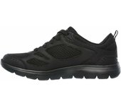 Zapatillas Skechers Summits-Suited Mujer Black Leather/ Mesh/ Dur