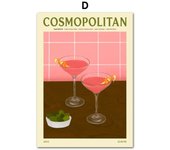 Cocktail Fruit Juice Aperol Spritz Posters and Print Sangria Drink Negroni Martini Whiskey Canvas Painting Club Bar Home Decor