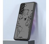 Case for Samsung Galaxy S24 Ultra S23 Ultra S20 FE S21 S22 Plus S10 S9 S23 5G Matte Cover Planes World Map Travel