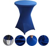 High End Hotel Wedding Decoration Solid Color Cocktail Four Corner Bar Set Elastic Table Set Circular Tablecloth