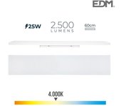 Regleta led 25w 4000k luz día 2500lm 12x60x4.5cm EDM