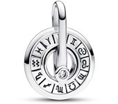 Pandora Charm Medallón en plata de ley Rueda Zodiacal 793038C01 , para Mujer