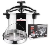 Magefesa Star Recta - Pack Exclusivo Olla Express Tradicional + Cestillo + Libro de Recetas, Acero Inoxidable 18/10, Apta para Inducción