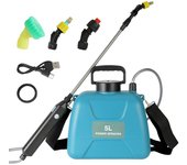 Pulverizador Eléctrico Portátil de Hombro 5L con Batería de Litio 2400mAh - Herramienta de Jardín para Control de Plagas - Verde