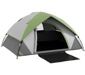 Outsunny Tienda de Campaña para 2 Personas Tienda de Camping Plegable con Ventana y Bolsa de Transporte Impermeable 3000 mm 210x150x110 cm Verde