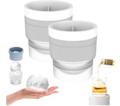 Molde de silicona para cubitos de hielo de fusión lenta apilable de grado alimenticio para hacer cubitos de hielo de whisky, esferas de hielo grandes de 2,5 pulgadas, molde para cubitos de hielo de whisky, molde de silicona para cubitos de hielo