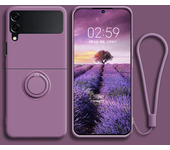 Luxury Liquid Silicone Ring Holder Magnetic Bracket Phone Case For Samsung Galaxy Z Flip 3 4 5 6 Flip5 Flip4 Flip6 5G Back Cover