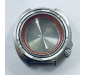 44mm Silver Stainless Steel Watch Case Black Blue Green Orange Ring Fit NH34 NH35 NH36 NH38 NH70 NH72 Movement