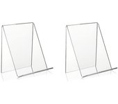 Soporte de acrílico del Libro 10X con la cornisa, cableado de acrílico transparente de la exhibición, TENEDOR Claro de la tableta para los Libros