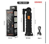 Multifunctional G51 Work Light Portable Led Rechargeable Light Waterproof Camping Light Magnet Flashlight With Built-in Battery