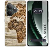 Tumundosmartphone Funda Silicona para Realme GT 6 / GT 6T 5G diseño Madera 07 Dibujos