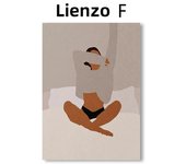 Leisure Life Bohemia Girl with Bed Champagne Sleep Tub Book  Coffee Prints  Wall Art Canvas Posters for Living Room Decor