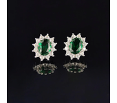 Fashionable Sunflower Shaped Earrings With Brilliant Oval Cubic Zirconia Luxurious Women's Earrings Party Jewelry Top Quality