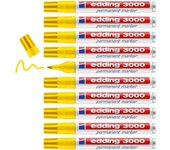 Edding 3000 marcador permanente Negro,Rojo,Azul,Verde,Amarillo,Naranja - 10 rotuladores - punta redonda 1,5-3 mm - indeleble de secado rápido - resistente al agua y a los borrones - cartón, plástico, madera, metal - universal calidad garantizada