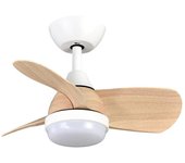 Ventilador de Techo LED Fabrilamp 24W Blanco/Haya Motor DC Verano e Invierno 3000+4500+6000 con Mando a Distancia