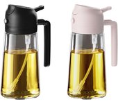 Pulverizador Aceite Spray 470ml - 2 en 1 Spray Aceite Cocina, Dispensadora para Freidora de Aire, Ensaladas, Vinagre y Accesorios Cocina - Negro y Marino