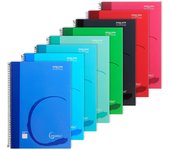 MP - Cuadernos con Cuadricula en Espiral, Tapa Dura, Unido en Espiral, 80 Hojas, Paquete de 8 Libretas 310x215 mm