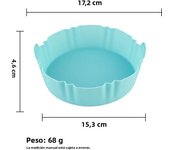 17cm Reusable Airfryer Pan Liner Accessories Silicone Air Fryers Oven Baking Tray Pizza Fried Chicken Airfryer Silicone Basket