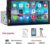HIPPBQCC Car Radio 7 Inch 1 Din MP5 Multimedia Player Touch Screen FM ISO Power Aux Input Bluetooth USB Mirror Link Universal