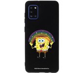 Funda original compatible con Samsung Galaxy A31 Negro con un diseño de Bob Esponja Arco Iris