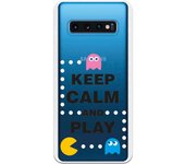Funda compatible con Samsung Galaxy S10 - Keep Calm Circulos Blancos