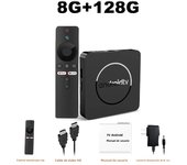 Q10 Android14 8K HDR10+ Smart TV Box Allwinner H313 128G Dual Wifi BT5.0 Set Top Box Media Player with Google Voice Assistant