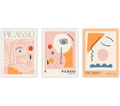 Set de 3 cuadros calidad premium con marco de madera - 30x40 cm o 50x70 cm - POSTER LAB