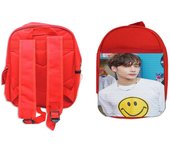 MERCHANDMANIA PACK MOCHILA ROJA Y ESTUCHE txt hueningkai cant you see me no rules school material kpop musica cantantes