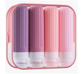 4 Piezas Botellas de Viaje de Silicona | 90ml Botes para Gel y Champú y neceser |Travel Essentials |  Botellas Viaje Exprimibles, Botes Viaje Rellenables, para Champú, Cosméticos, Artículos de Tocador