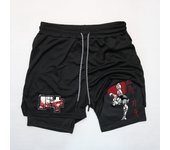 Anime Baki Hanma Gym Shorts Men Women Fitness Manga Print 2 in 1 Sports Performance Shorts Workout Quick Dry Mesh Short Pants